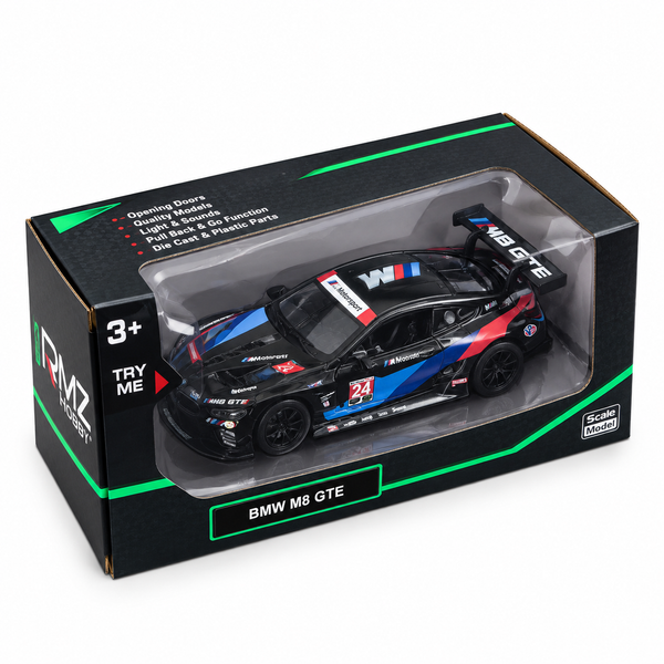 BMW M8 GTE Die-Cast Model Car – Black Motorsport Edition