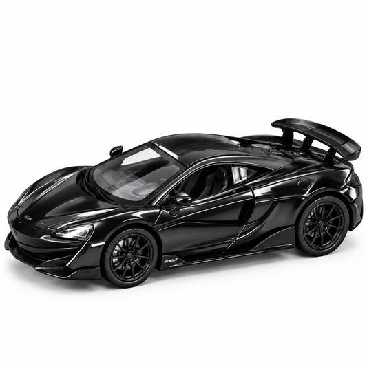 McLaren 600LT 1:24 Scale Model Car – Glossy Black Edition