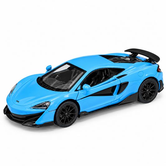 McLaren 600LT Die-Cast Model Car – Premium Blue Sports Car