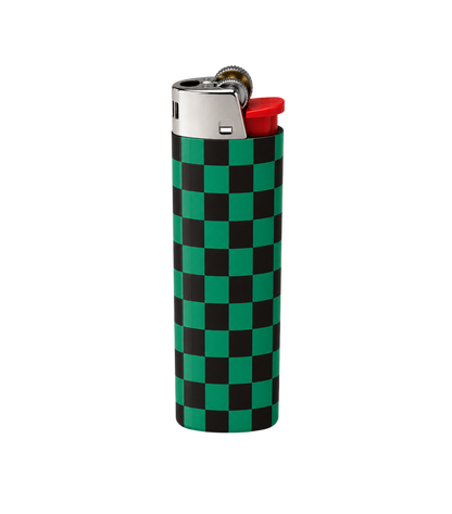 Green & Black Checkerboard Full Wrap Edition Lighter | Gift Craft