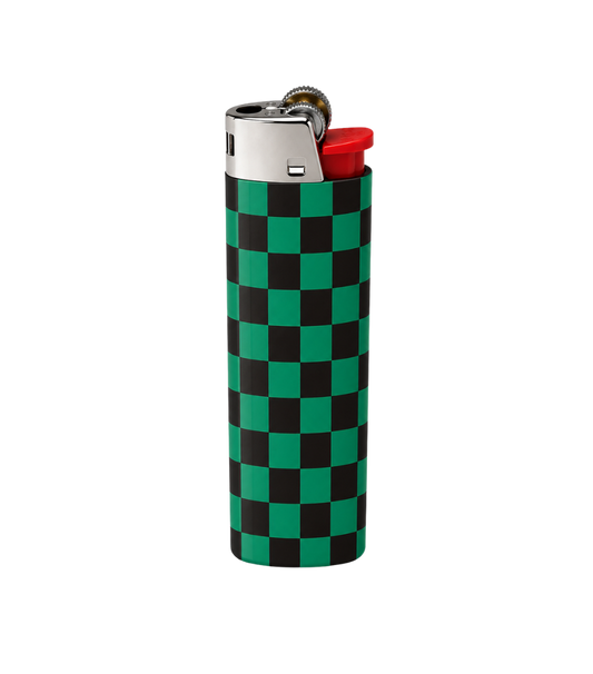 Green & Black Checkerboard Full Wrap Edition Lighter | Gift Craft