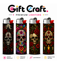 Mexican Skull Lighter Pack | 4-Piece Skull Set | Gift Craft BD