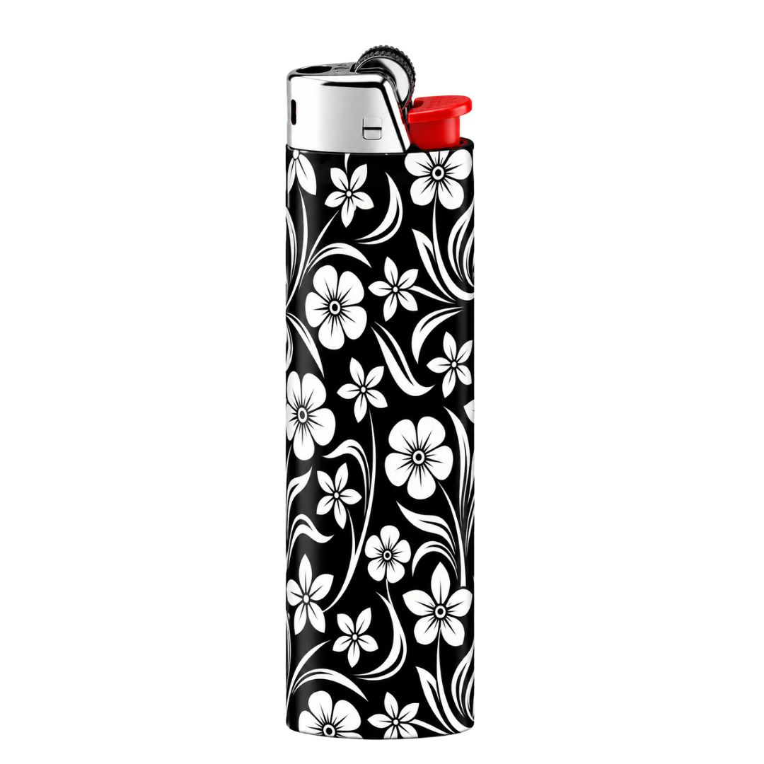 Floral Noir Full Wrap Edition Lighter | Gift Craft