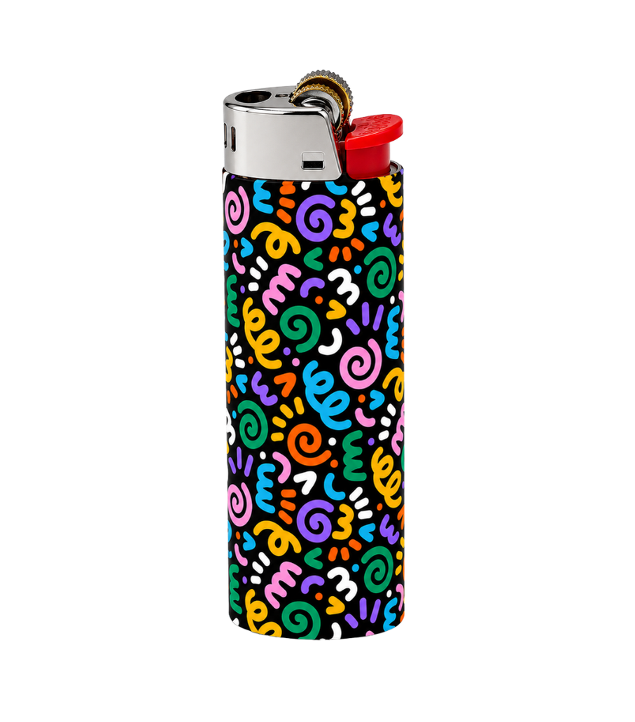 Colorful Doodle Pattern Full Wrap Edition Lighter | Gift Craft