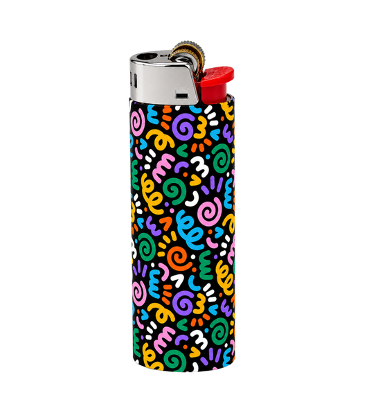 Colorful Doodle Pattern Full Wrap Edition Lighter | Gift Craft