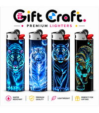 Neon Tiger Pack Lighter Pack | 4-Piece Art Set | Gift Craft BD