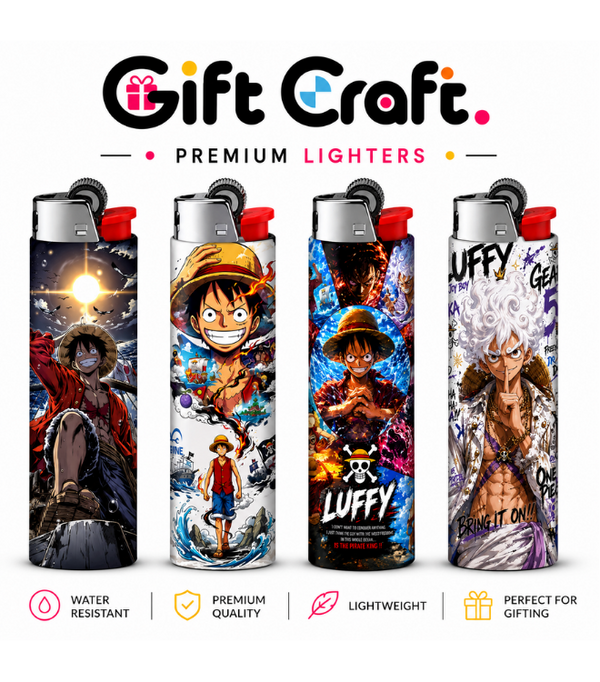 Luffy One piece Lighter Pack | 4-Piece Art Set | Gift Craft BD