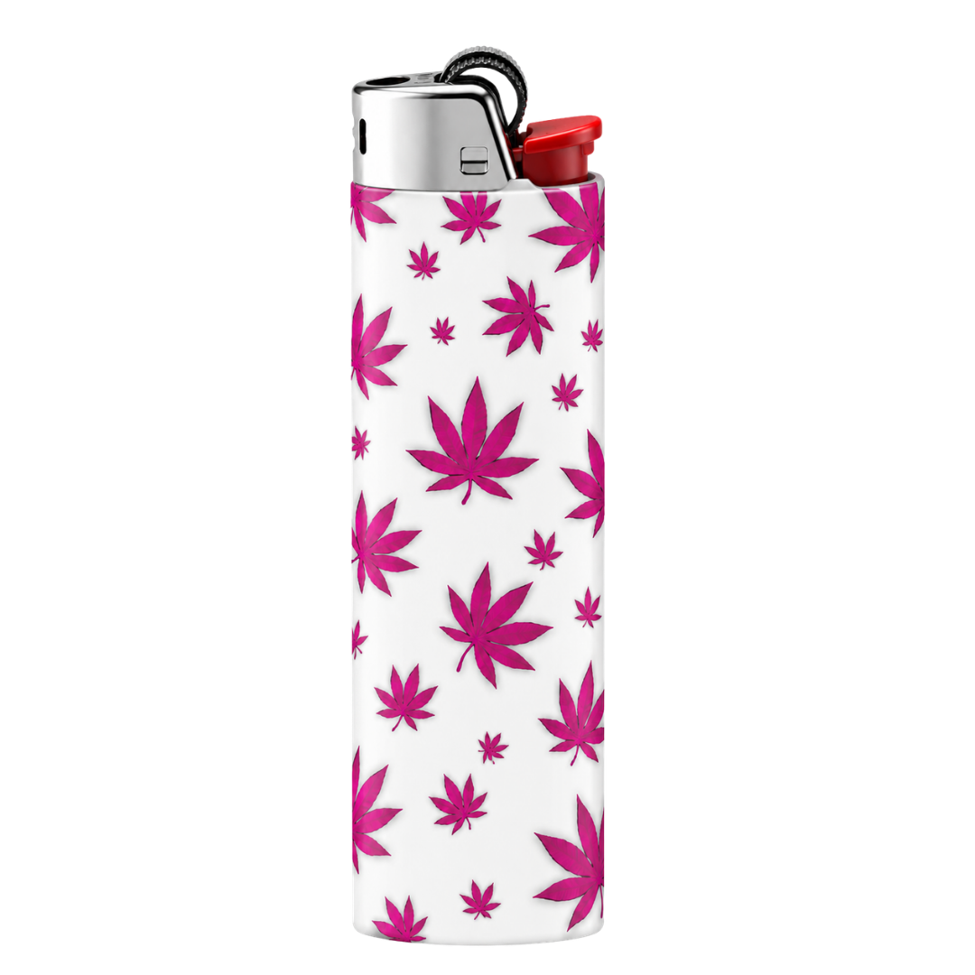 Pink Pot Leaf Bloom 🌸 Full Wrap Edition Lighter | Gift Craft