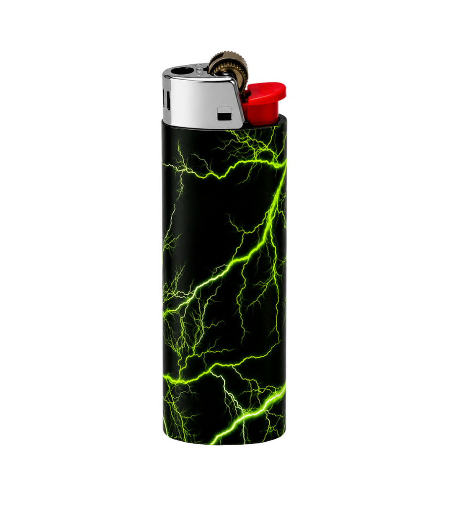 Neon Green Lightning Full Wrap Edition Lighter | Gift Craft