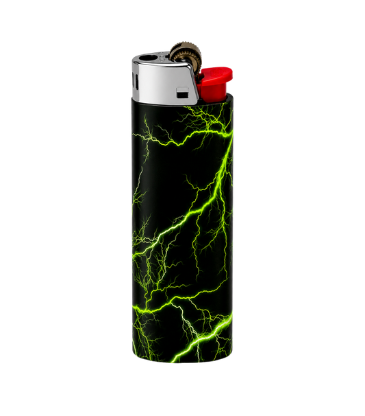Neon Green Lightning Full Wrap Edition Lighter | Gift Craft