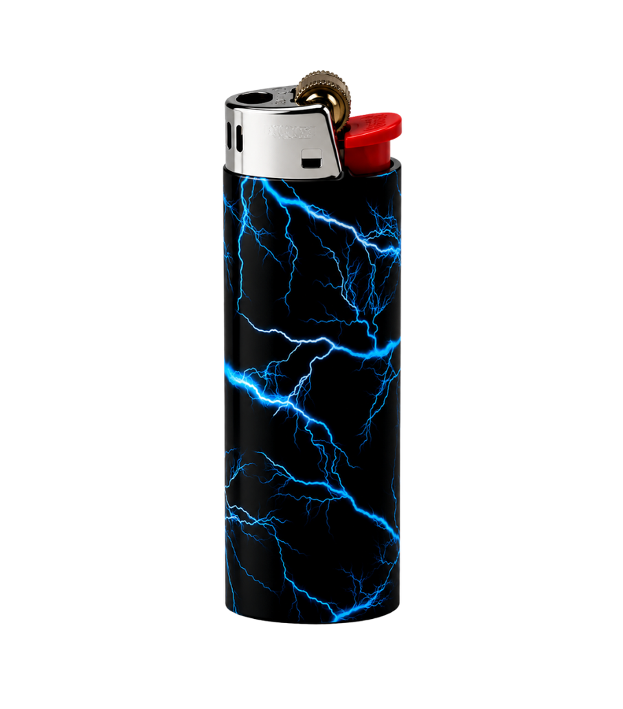 Neon blue Lightning Full Wrap Edition Lighter | Gift Craft