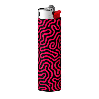 Black Pink Wavy Full Wrap Edition Lighter | Gift Craft