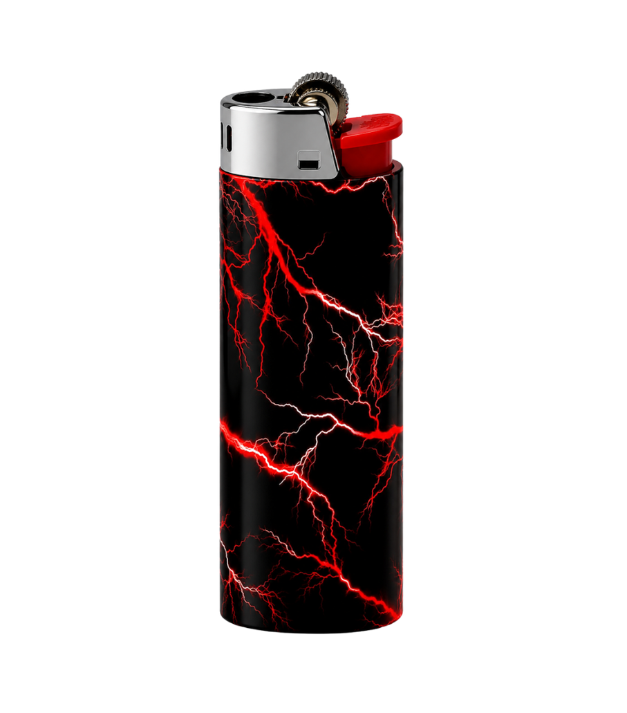 Neon Red Lightning Full Wrap Edition Lighter | Gift Craft