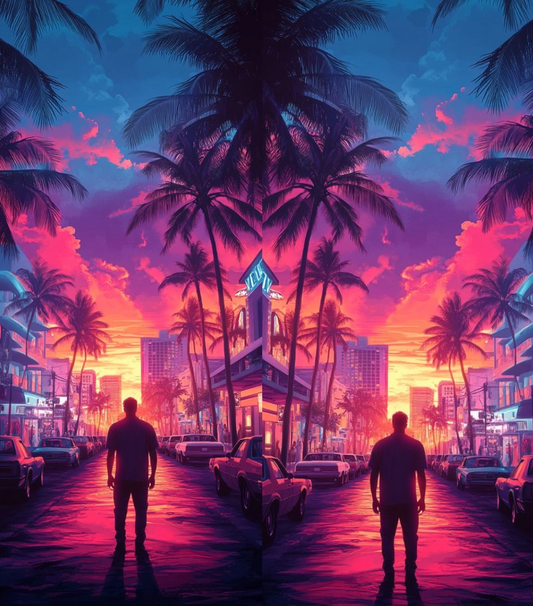 Vice City Neon Sunset | Lighter | Gift Craft