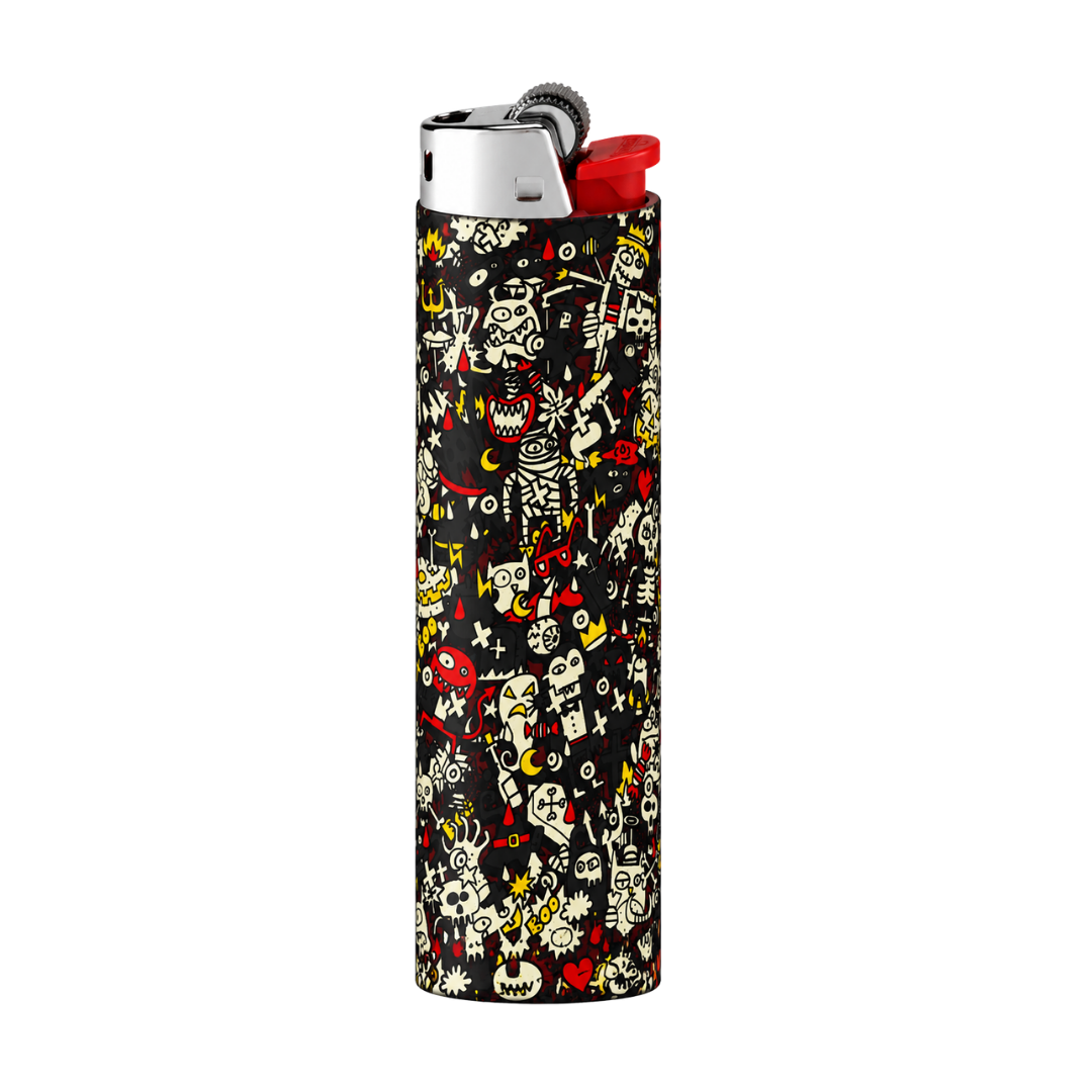 Gothic Halloween Doodle Full Wrap Edition Lighter | Gift Craft