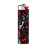 Black Red Gray Geometric Full Wrap Edition Lighter | Gift Craft