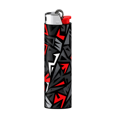 Black Red Gray Geometric Full Wrap Edition Lighter | Gift Craft