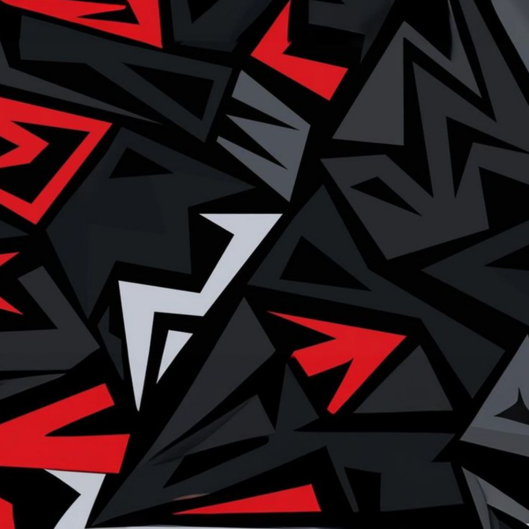 Black Red Gray Geometric Full Wrap Edition Lighter | Gift Craft
