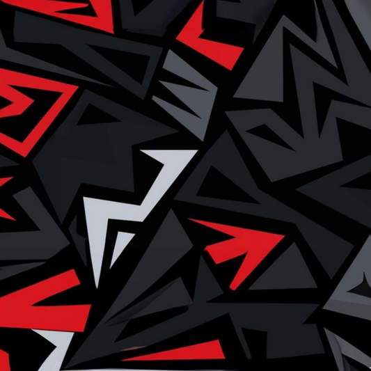 Black Red Gray Geometric Full Wrap Edition Lighter | Gift Craft