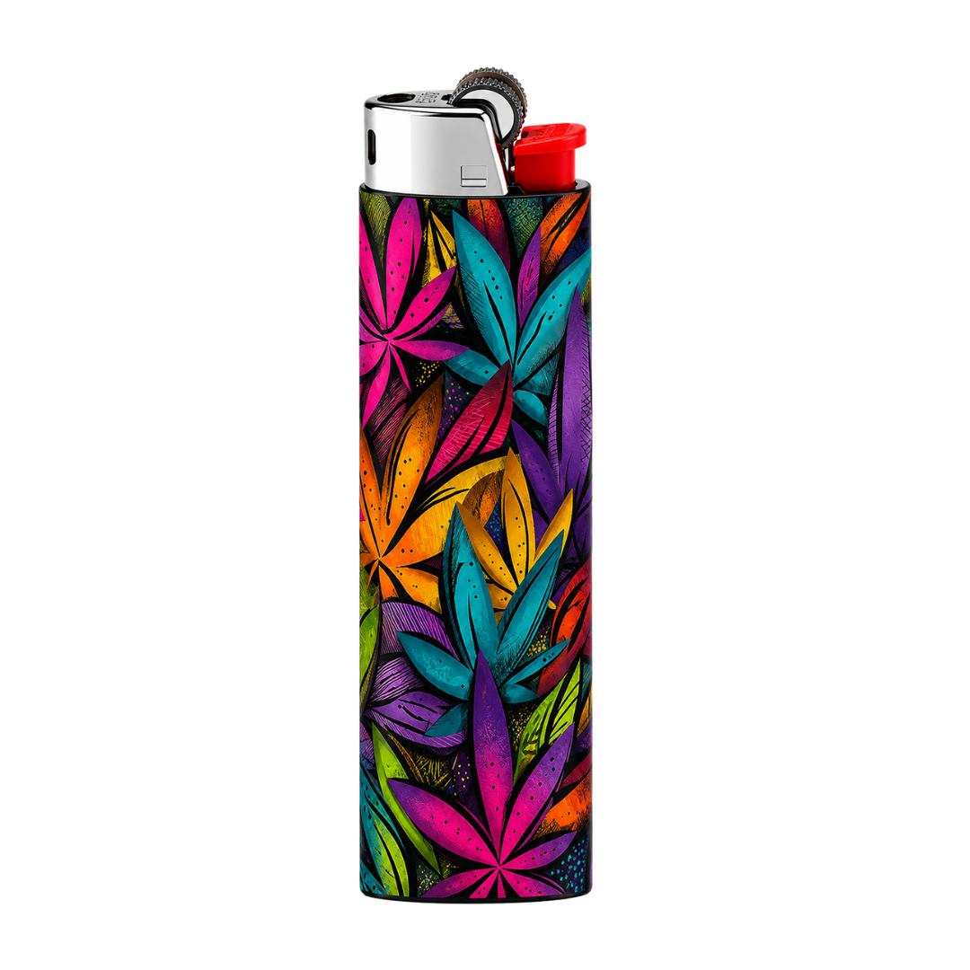 Colorful Tropical Leaf Full Wrap Edition Lighter | Gift Craft