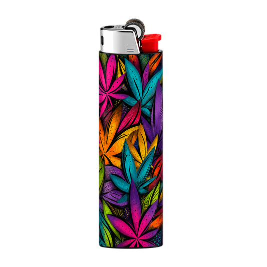 Colorful Tropical Leaf Full Wrap Edition Lighter | Gift Craft