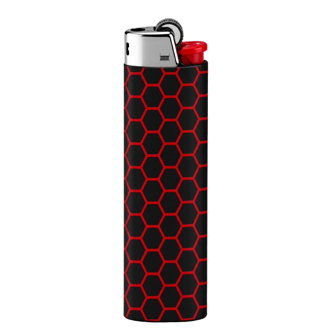 Red Hex 🔴⬡ Full Wrap Edition Lighter | Gift Craft