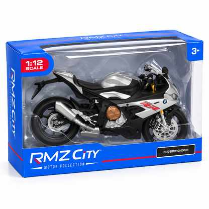 BMW S1000RR 1:12 Scale Model Sports Bike – Silver & Black Edition