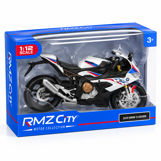 BMW S1000RR 1:12 Scale Model Sports Bike – White & M Sport Edition