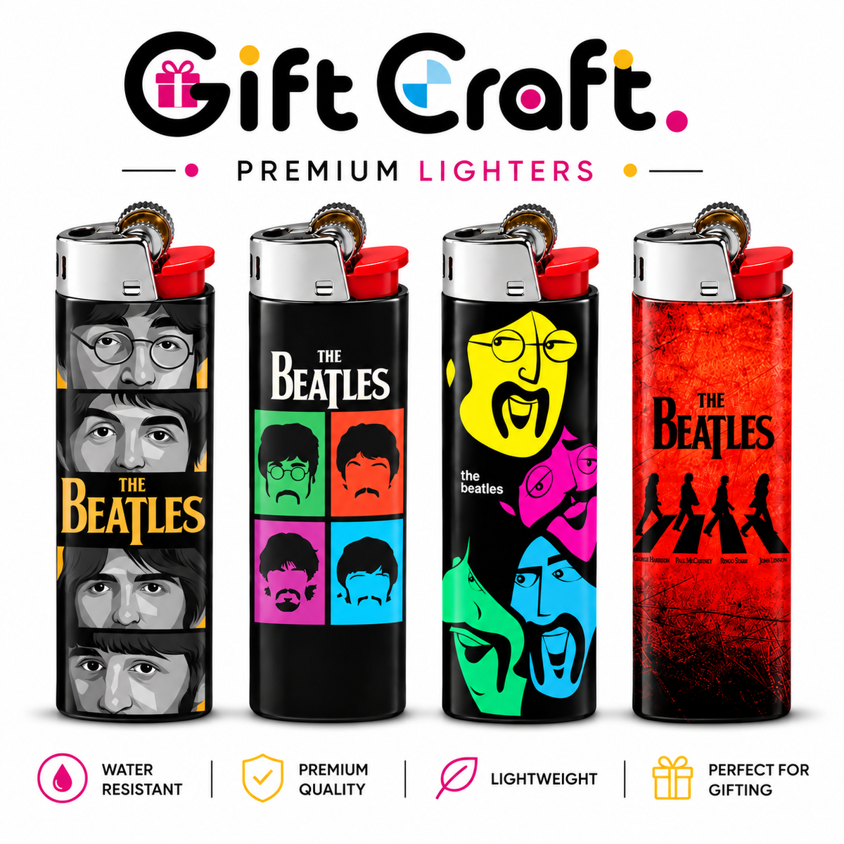 The Beatles Lighter Pack 1 | 4-Piece Set | Gift Craft BD