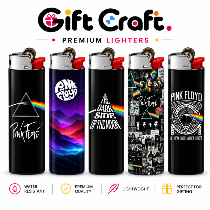 Pink Floyd Lighter Pack | 5-Piece Set | Gift Craft BD