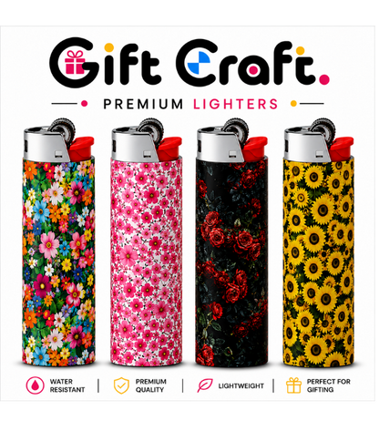 Floral Lighter Pack | 4-Piece Art Set | Gift Craft BD