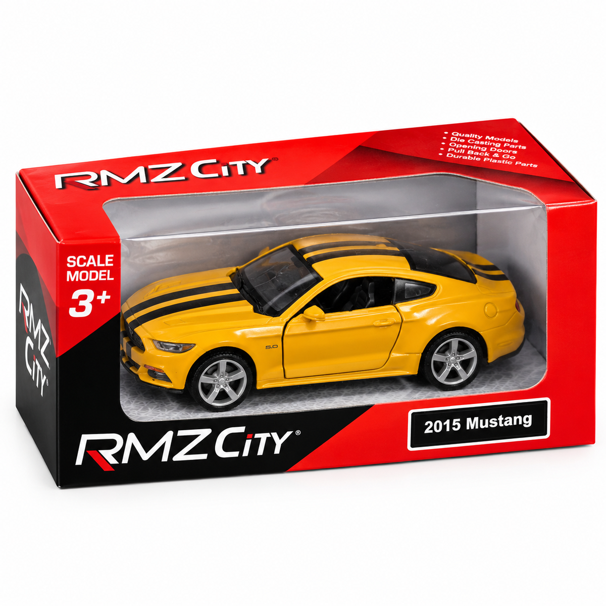 RMZ City 2015 Ford Mustang GT 5.0 Die-Cast Model Car – Yellow