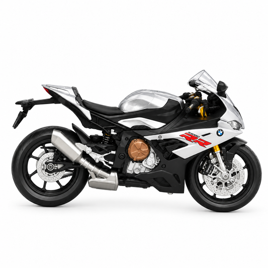 BMW S1000RR 1:12 Scale Model Sports Bike – Silver & Black Edition
