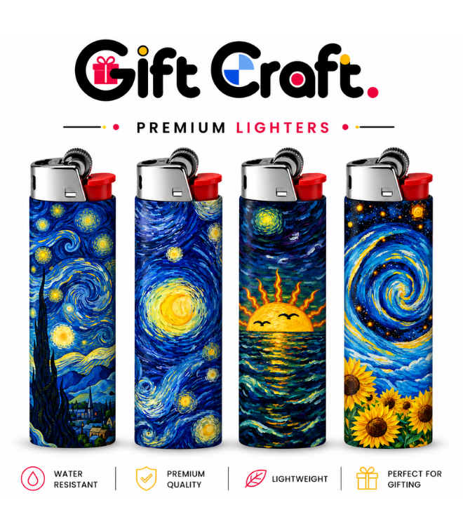 Van Gogh Lighter Pack | 4-Piece Art Set | Gift Craft BD